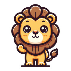 Fototapeta premium cartoon icon character cute lion