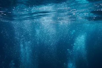 Air bubbles rise to water surface underwater in the Mediterranean sea, natural scene, France © dam