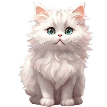 Cute Fluffy White Cat