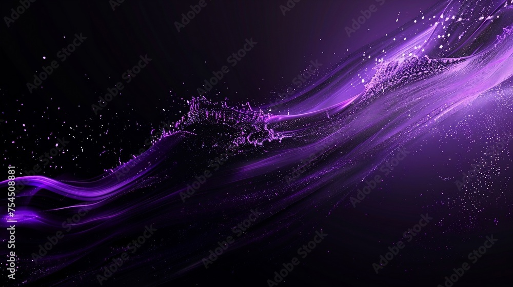 Wall mural purple to light pink waves transitioning to a plain background of for text space.