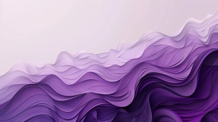  minimalist art piece with a small corner of deep purple to light pink waves transitioning to a...