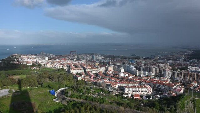 panoramic view of Lisbon from above