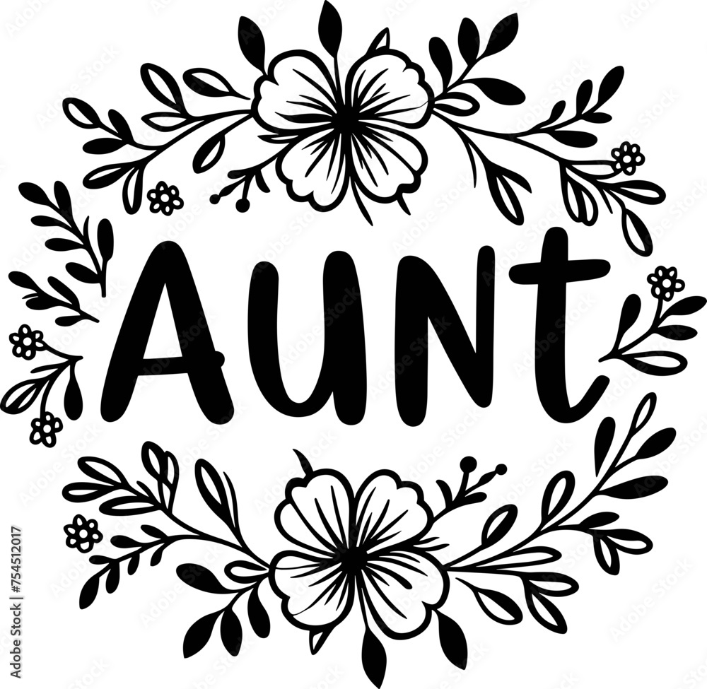 Sticker aunt floral