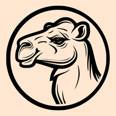 Black and White Camel Outline Silhouette Ornament Vector Art for Logo and Icon, Sketch, Tattoo, Clip Art