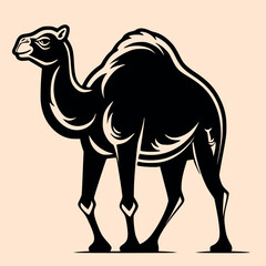 Black and White Camel Outline Silhouette Ornament Vector Art for Logo and Icon, Sketch, Tattoo, Clip Art