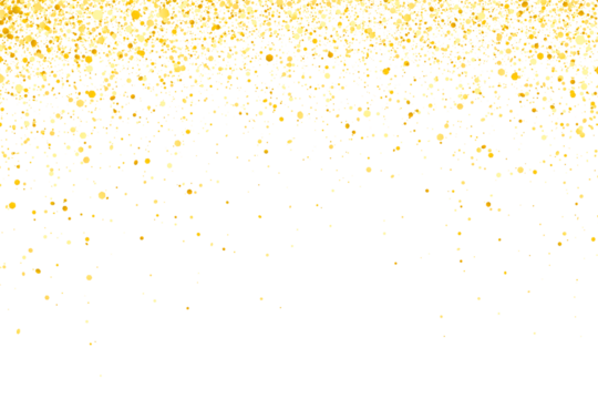 Gold glitter falling on transparent background. falling gold glitter confetti and texture. background with stars