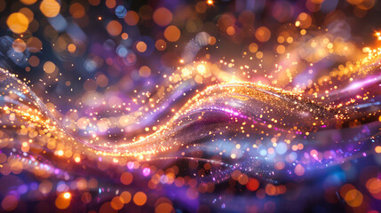Fototapeta na wymiar Sparkling Lights and Magical Bokeh, Abstract Background with Glowing Effects, Festive and Bright Design