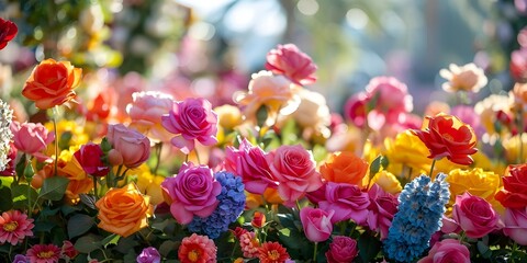 Vibrant Scene of a Rose Parade Float Adorned with Thousands of Roses. Concept Rose Parade, Float Decor, Floral Arrangement, Parade Route, Spectators