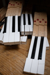 piano keys close up