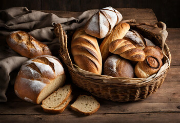 assortment of baked bread