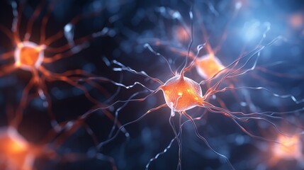 Abstract Glowing Neuron Cells: Concept of Information Processing


