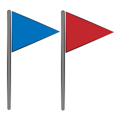 Red and blue pennants