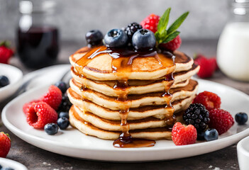 pancakes with berries