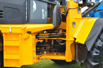 Close Up of Hydraulic System In New Agricultural  Vehicle