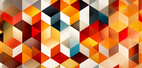 Vibrant Geometric Artwork with Futuristic Polygon Patterns, Ideal for Innovative Design, created with Generative AI technology