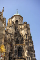 Fototapeta na wymiar View of the Stephansdom, Cathedral of Vienna, Austria. Summer day