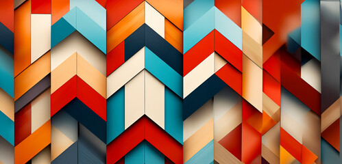 Vibrant Geometric Patterns: Abstract Polygonal Shapes Collection created with Generative AI technology