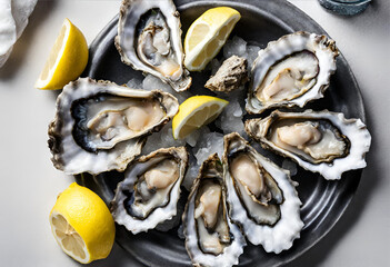 oysters with lemon
