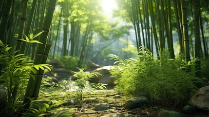 Bamboo Forest Background 8k