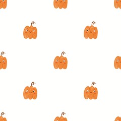 watercolor cute pumpkin seamless pattern