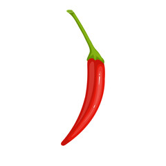 Pod of hot, burning chili pepper. Ripe vegetables. Vector graphics