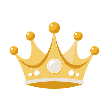 beautiful golden queen princess crown with peals