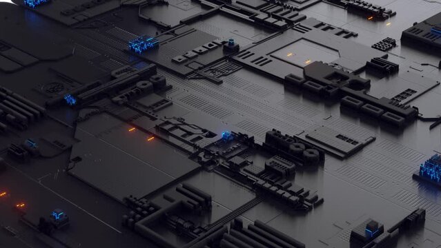 High-Tech Sci-Fi Background, 3D Render