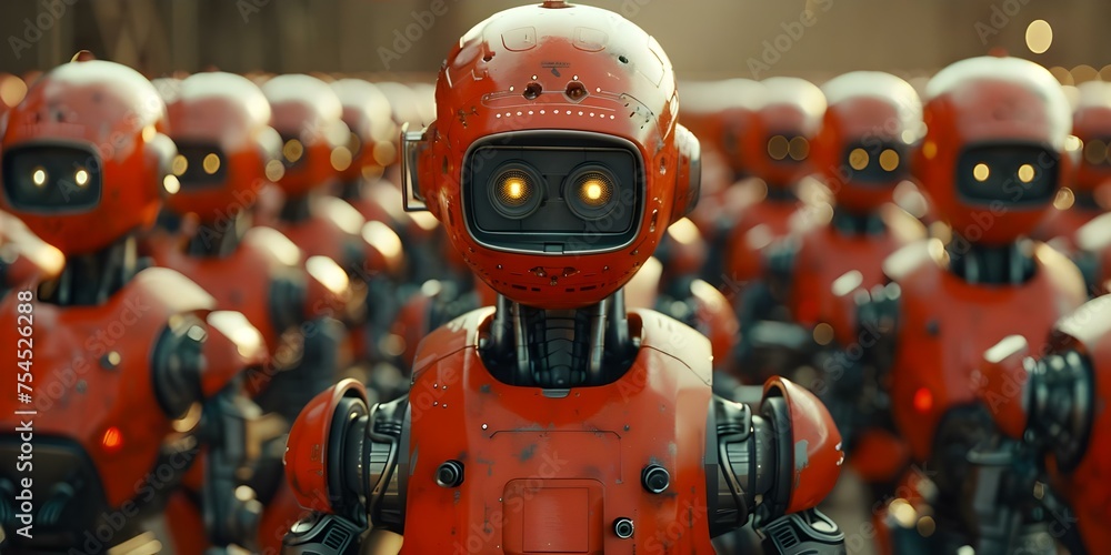 Poster dynamic robo. concept robotics, artificial intelligence, automation, futuristic technology, machine 