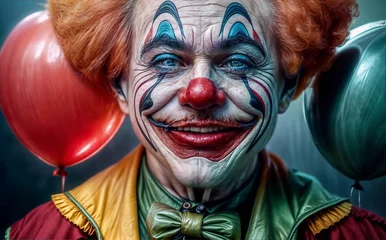 Gordijnen clown with mask © Atallahmohamed