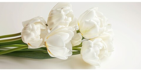 lots of white beautiful tulips