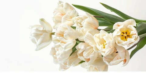 Obraz na płótnie Canvas lots of white beautiful tulips