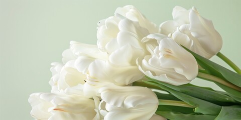 Fototapeta na wymiar lots of white beautiful tulips
