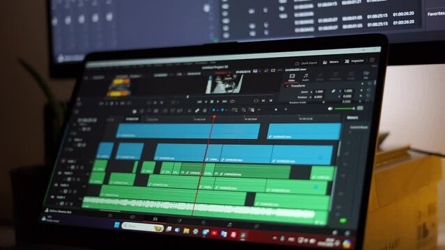 remote work video editor at night