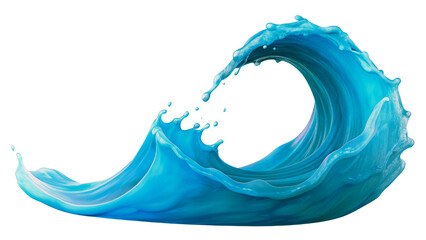 Ocean water wave isolated on a transparent background - obrazy, fototapety, plakaty
