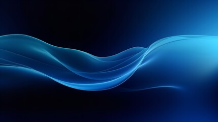 Dark Blue Abstract Color Gradient Wave on Black