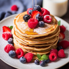 pancakes with berries