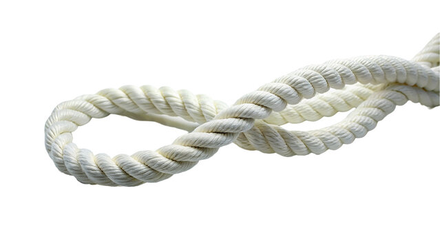 White rope isolated on a transparent background.