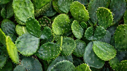 Closeup of Delicious Green Cactus Leaves in Mexico City's Centro for a Healthy Diet - obrazy, fototapety, plakaty
