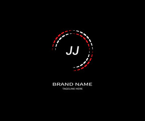 JJ LETTER LOGO Design ONE BLACK BACKGROUND