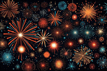 fireworks on the night sky