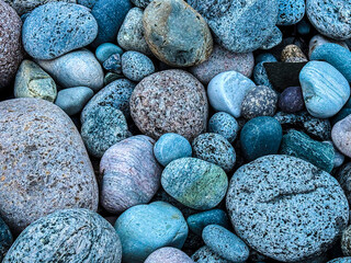 A nice collection of different rocks on the beach
