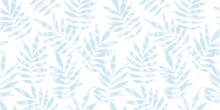 Leaves Pattern. Watercolor leaves seamless vector background, jungle print textured