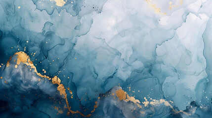 Blue and gold  marble abstract texture , background pattern.  
