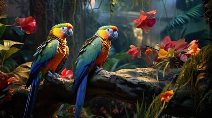 Fototapeta premium amazing rainforest birds