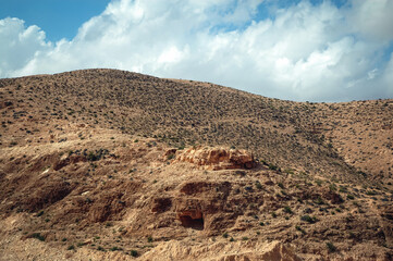 View from a road near Matmata city, Kebili Governorate of Tunisia