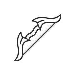Fototapeta premium Hero's bow, linear icon. Line with editable stroke