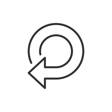 Circular arrow, linear icon. Line with editable stroke