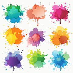 set of colorful splashes