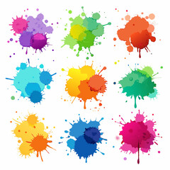 set of colorful splashes