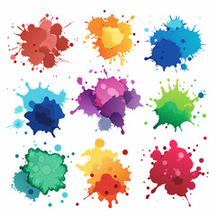 set of colorful splashes